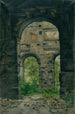 Interior view painting of the ruins of the former Court of Auditors, Quai d'Orsay - Georges Rouard — artwork view