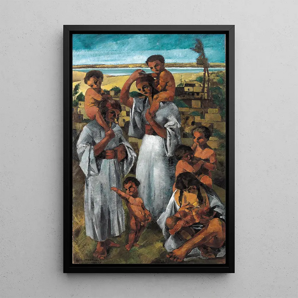 Maternité arabe - Georges Sabbagh — framed artwork on a wall