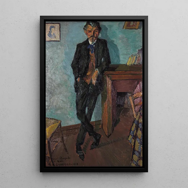 Greek Poet Painting Fernand Mazade - Georges Sabbagh — framed artwork on a wall
