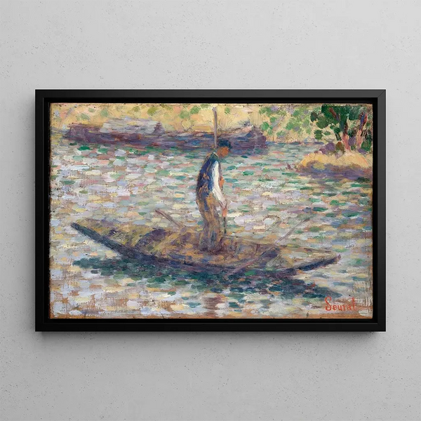 A Fisherman - Georges Seurat — framed artwork on a wall
