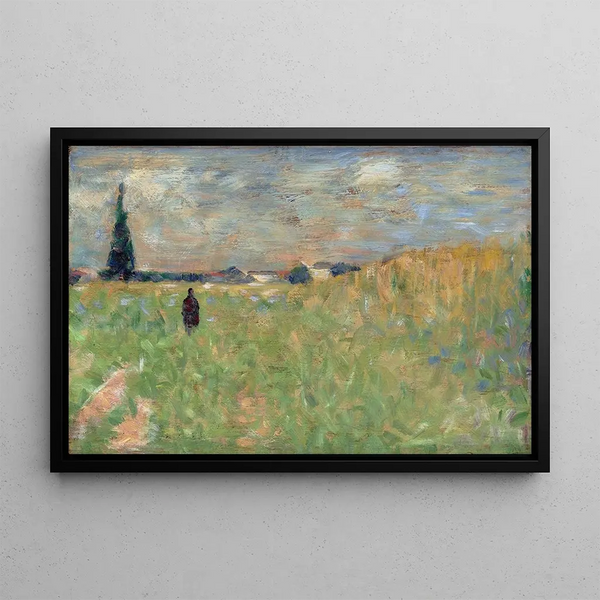 Summer Landscape Painting - Georges Seurat — framed artwork on a wall