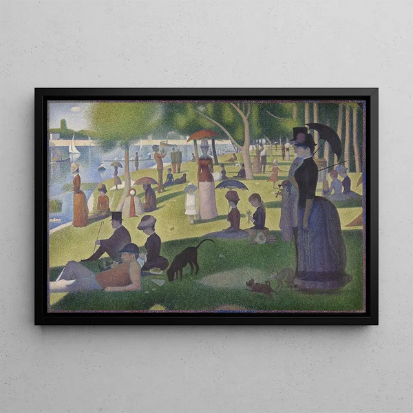 A Sunday on La Grande Jatte - Georges Seurat — framed artwork on a wall