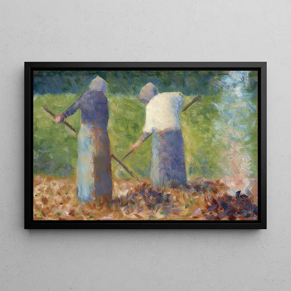 Faneurs à Montfermeil - Georges Seurat — framed artwork on a wall