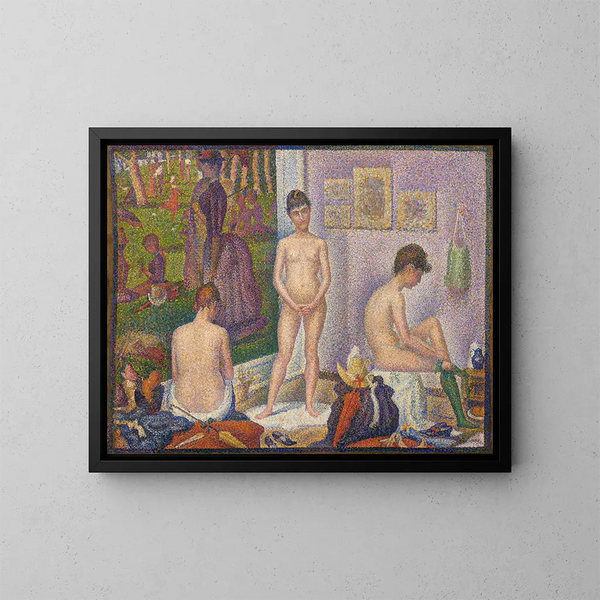 Les poseuses ensemble - Georges Seurat — framed artwork on a wall
