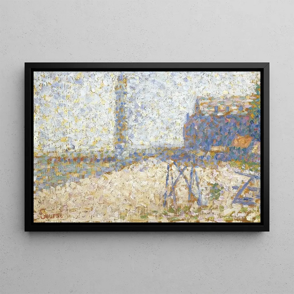 L'Hospice et le Phare de Honfleur - Georges Seurat — framed artwork on a wall
