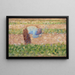 Man with a Hoe - Georges Seurat — framed artwork on a wall