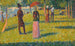 Landscape and Figures The Pink Skirt - Georges Seurat — artwork view