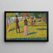 Landscape and Figures The Pink Skirt - Georges Seurat — framed artwork on a wall