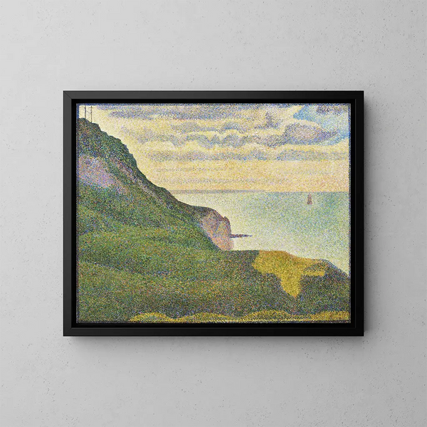 Marine Painting at Port-en-Bessin, Normandy - Georges Seurat — framed artwork on a wall
