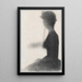 a seated woman with an umbrella - Georges Seurat — framed artwork on a wall