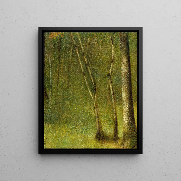 La Forêt de Pontaubert - Georges Seurat — framed artwork on a wall