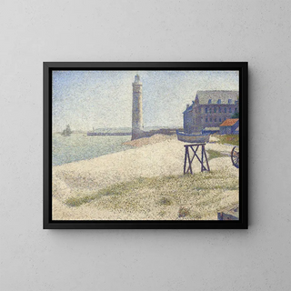 The Honfleur Lighthouse - Georges Seurat — framed artwork on a wall