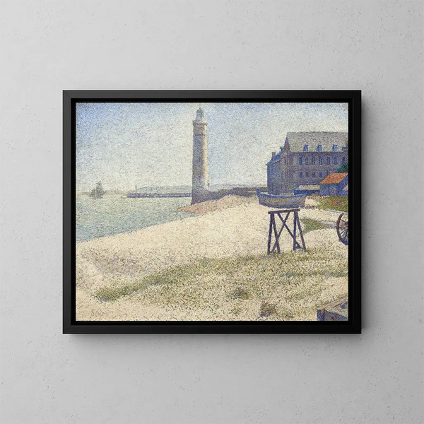 The Honfleur Lighthouse - Georges Seurat — framed artwork on a wall
