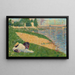 La Seine avec Vêtements sur la Rive, Étude pour Baigneurs à Asnières - Georges Seurat — framed artwork on a wall