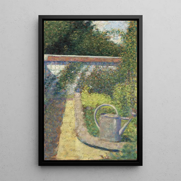 L'arrosoir Garden at Raincy - Georges Seurat — framed artwork on a wall