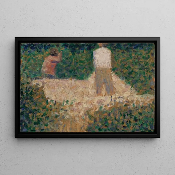 Two stone breakers - Georges Seurat — framed artwork on a wall