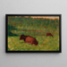 Cows in a Field - Georges Seurat — framed artwork on a wall