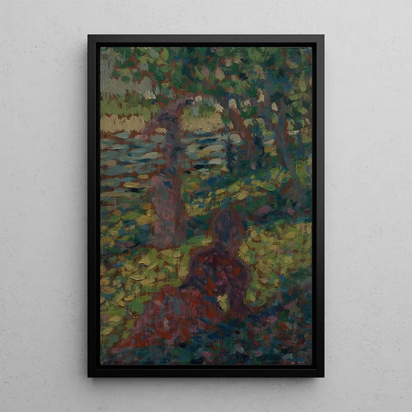 Woman in a Park - Georges Seurat — framed artwork on a wall