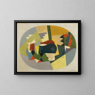 Les Bœufs dans la montagne (Conflit de cas) - Georges Valmier — framed artwork on a wall