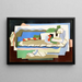 Young girl lying down - Georges Valmier — framed artwork on a wall