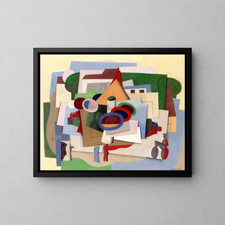 The village fair - Georges Valmier — framed artwork on a wall