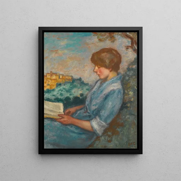The Outdoor Reading - Georges d'Espagnat — framed artwork on a wall