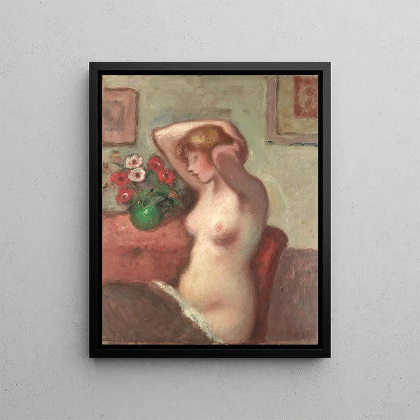 Nude Sitting Painting - Georges d'Espagnat — framed artwork on a wall