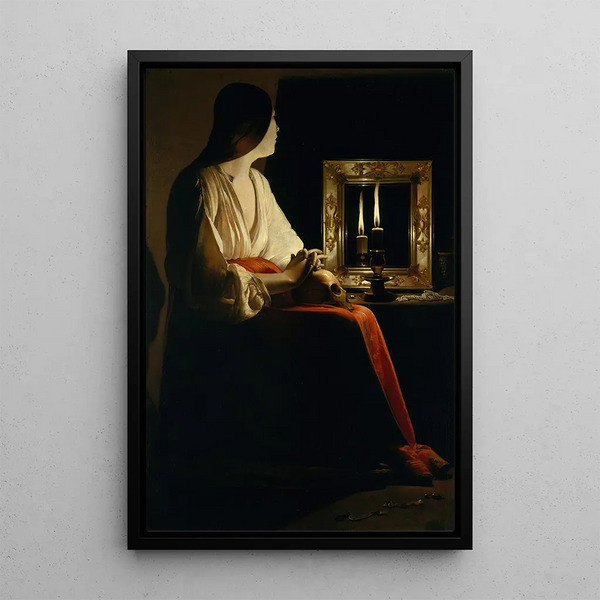 La Madeleine pénitente - Georges de La Tour — framed artwork on a wall