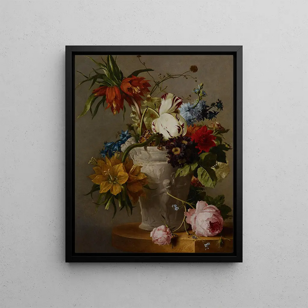 An arrangement with flowers - Georgius Jacobus Johannes van Os — framed artwork on a wall