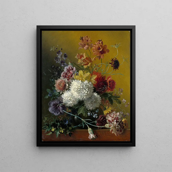 Still life with flowers - Georgius Jacobus Johannes van Os — framed artwork on a wall