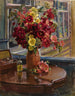 Still life with hollyhocks - Georgy Konstantinovich Savitsky — artwork view