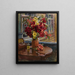 Still life with hollyhocks - Georgy Konstantinovich Savitsky — framed artwork on a wall