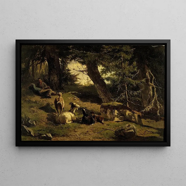 Swiss landscape painting - Gerard Bilders — framed artwork on a wall