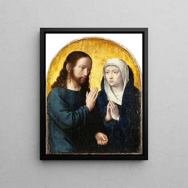 The Christ taking leave of his mother - Gerard David — framed artwork on a wall