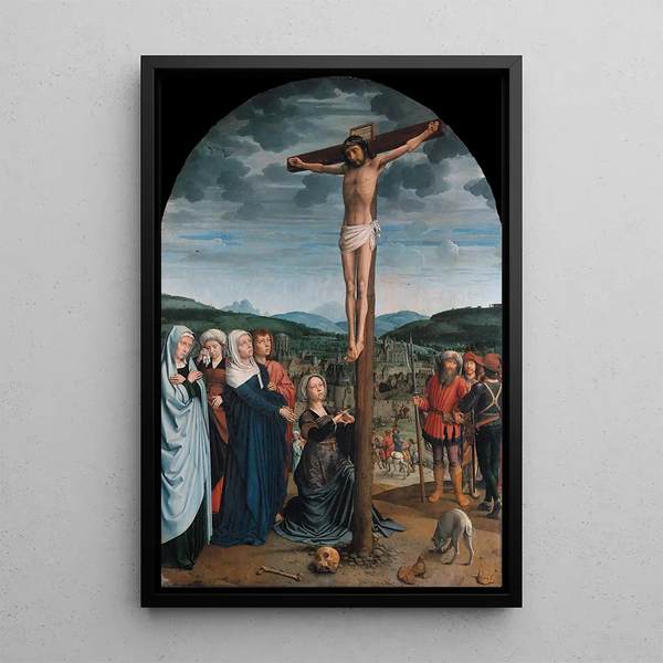 Christ on the Cross - Gerard David — framed artwork on a wall