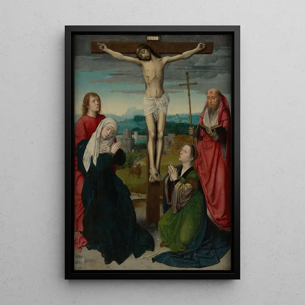 The Crucifixion - Gerard David — framed artwork on a wall