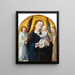 the Virgin and Child between angels playing music - Gerard David — framed artwork on a wall