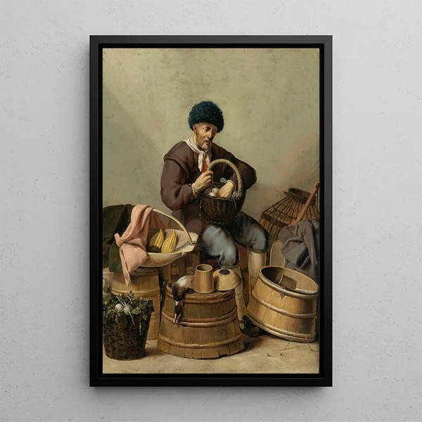 A Egg Merchant - Gerard Donck — framed artwork on a wall
