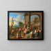 A sacrifice in Roman ruins - Gerard Hoet — framed artwork on a wall