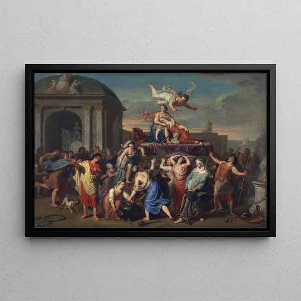 Death of Dido - Gerard Hoet — framed artwork on a wall