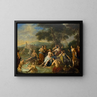 Diane et ses nymphes - Gerard Hoet — framed artwork on a wall