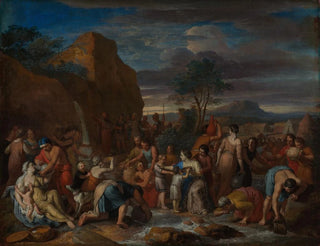 Moses Strikes the Water from the Rock - Gerard Hoet — artwork view