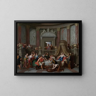 The Banquet of Cleopatra - Gerard Hoet — framed artwork on a wall