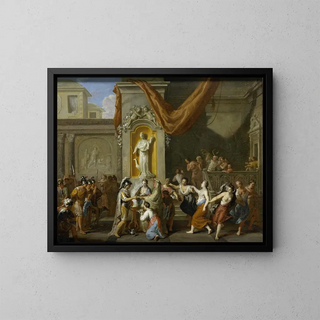 The Marriage of Alexander the Great and Roxane of Bactria - Gerard Hoet — framed artwork on a wall