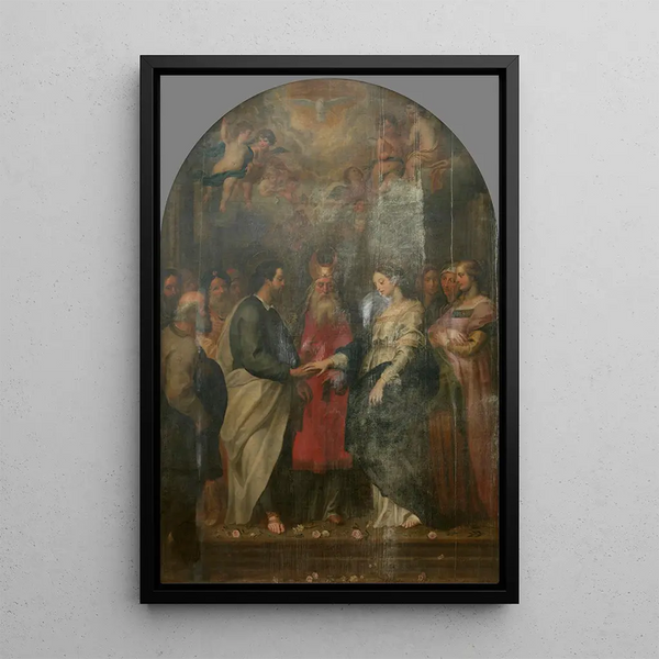 Marriage of Mary - Gerard Seghers — framed artwork on a wall