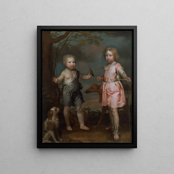 Lord John Hay and Charles Master of Yester, later third Marquis of Tweeddale - Gerard Soest — framed artwork on a wall