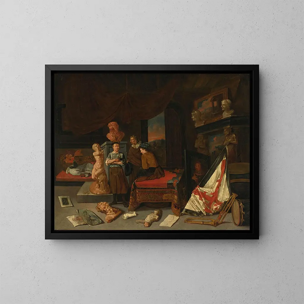 A Sculptor in His Studio - Gerard Thomas — framed artwork on a wall