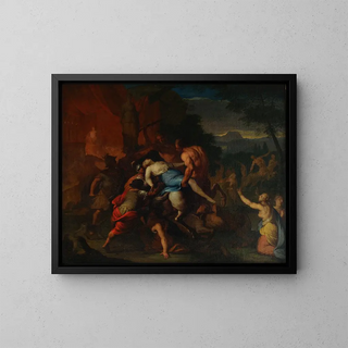 Combat des centaures et des lapithes - Gerard de Lairesse — framed artwork on a wall