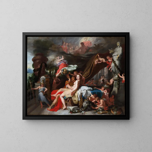 Hermès painting ordering Calypso to release Ulysses - Gerard de Lairesse — framed artwork on a wall