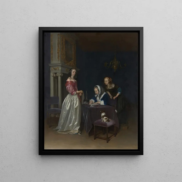 Curiosity - Gerard ter Borch — framed artwork on a wall